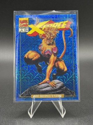 2024 Marvel Masterpieces  92 Platinum Feral #55-V Variant Blue Traxx