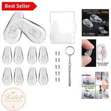 5 Pairs of Soft Silicone Eyeglass Nose Pads - Air Chamber Replacement Kit