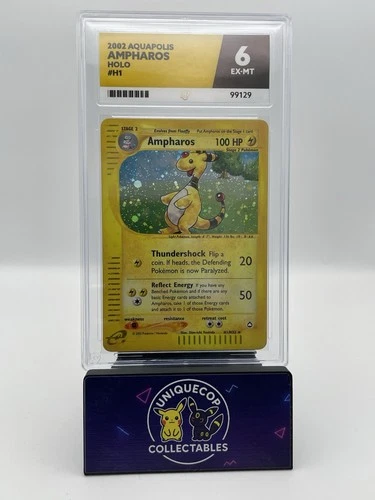 Pokémon 2003 Ampharos Aquapolis H1/H32 Holo PSA 5