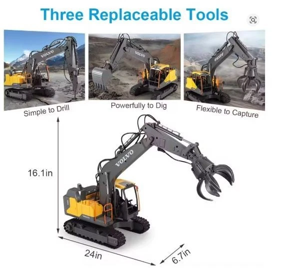 Escavatore Radiocomandato Double Eagle Volvo EC160 Scale 1:16 RTR 3in1 - Immagine 2 di 4