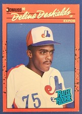 1990 Donruss Rated Rookie #42 Delino DeShields Montreal Expos Baseball Card X1. rookie card picture