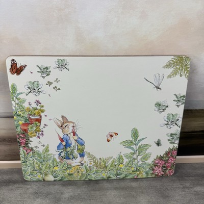 Pottery Barn Peter Rabbit Garden Cork Placemats Set/6 Spring Scuffed Read Multi