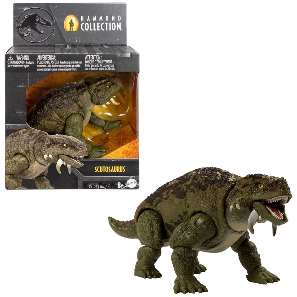 Mattel JDJ08-Jurassic World-Hammond Collection-Deluxe Figur Scutosaurus,ca.15 cm