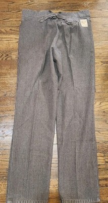 Wah Maker Frontier Classic Pants 38x32 Cotton Cinch Back Striped Workwear USA 