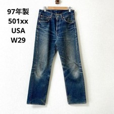 Levis 501XX W29 USA Made 1997 Denim Jeans Fade Whiskers Distressed Used