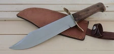 15” Classic Bowie Knife Wood Handle Carbon Steel XL Leather Sheath Sharp Big