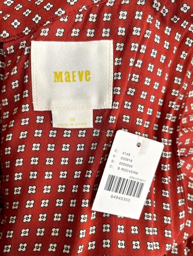 Anthropologie Maeve Farida Overall mit Stehkragen Gr. 10 rot ärmellos neu mit Etikett $ 178 - Bild 5 von 8