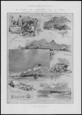 1904 Antique Print - TIBET Lhasa Forbidden City Market Vendors Street View (225)