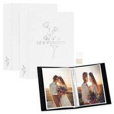 Wedding Photo Album 4x6 2 Packs, Each Pack holds 50 Pictures, Slip in Pockets...