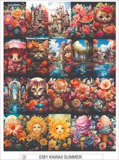 KAWAII SUMMER - COMPLETE SHEET OF 20 STICKERS