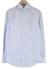 SUITSUPPLY Men's Formal Shirt 39/15 1/2 Extra Slim Blue Striped Pure Cotton 