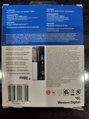 Western Digital WD Blue SN5000 1TB M.2 2280 NVMe PCIe 4.0 SSD 5500MB/s