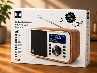 Dual DCR51 DAB+ Radio Bluetooth UKW Wecker Akku Digitalradio Tischradio D03