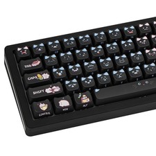 Black Cat Shaped Keycaps, 133 Keys Cute Mao Profile Keycap Dye-Sublimation, C...