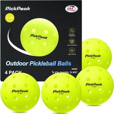 Outdoor Pickleball Balls Usapa Approved - 4 Pack - 40 Holes Competition Pick