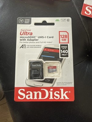 SanDisk Ultra microSDXC 128 GB Speicherkarte + SD-Adapter bis 140 MB/s A1 UHS-I