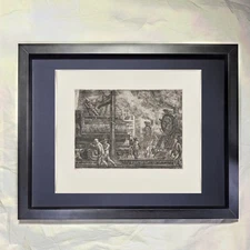 Reginald Marsh "Erie R.R, Locos Watering" CUSTOM FRAMED Art