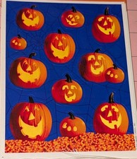 Vintage Hallmark Stickers Halloween Jack-o'-lantern Pumpkin 1 Sheet