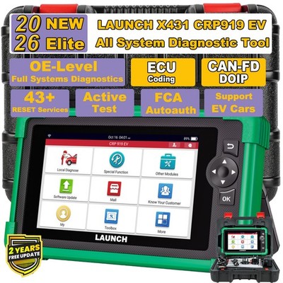 Newest X431 CRP919 EV OBD2 Diagnostic Car New Energy Vehicles ECU Coding CAN-FD