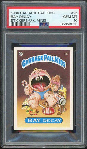 1986 Garbage Pail Kids 1st Series UK Minis #2b Ray Decay PSA 10 GEM MINT