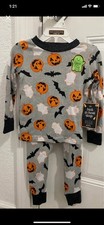 Trick or Treat Sleep Glow in the Dark 2-Piece Pajama Set 2T Gray Long Sleeve