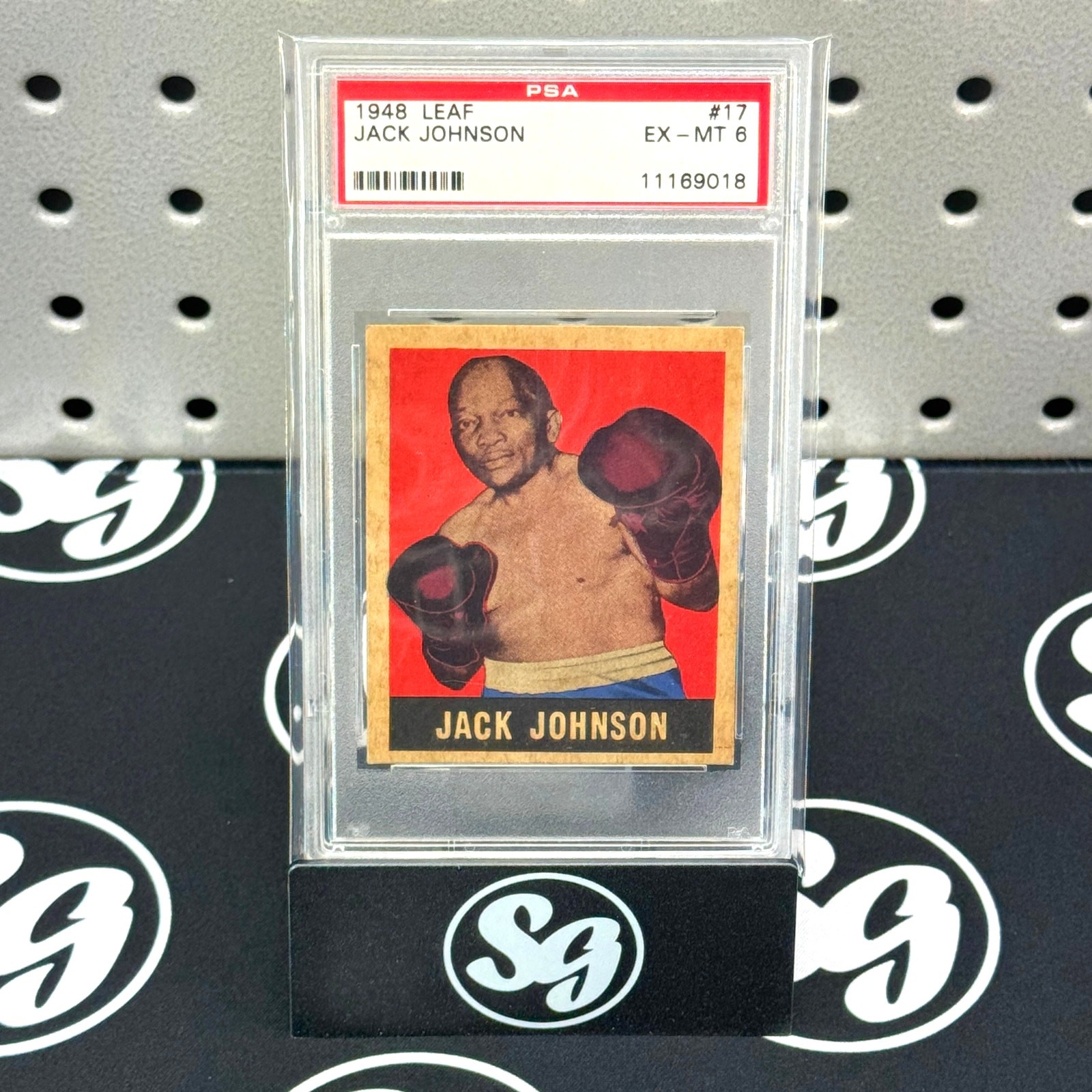 JACK JOHNSON Vintage 1948 Leaf #17 Graded PSA 6 EX-MT Boxing Legend HOF Nice