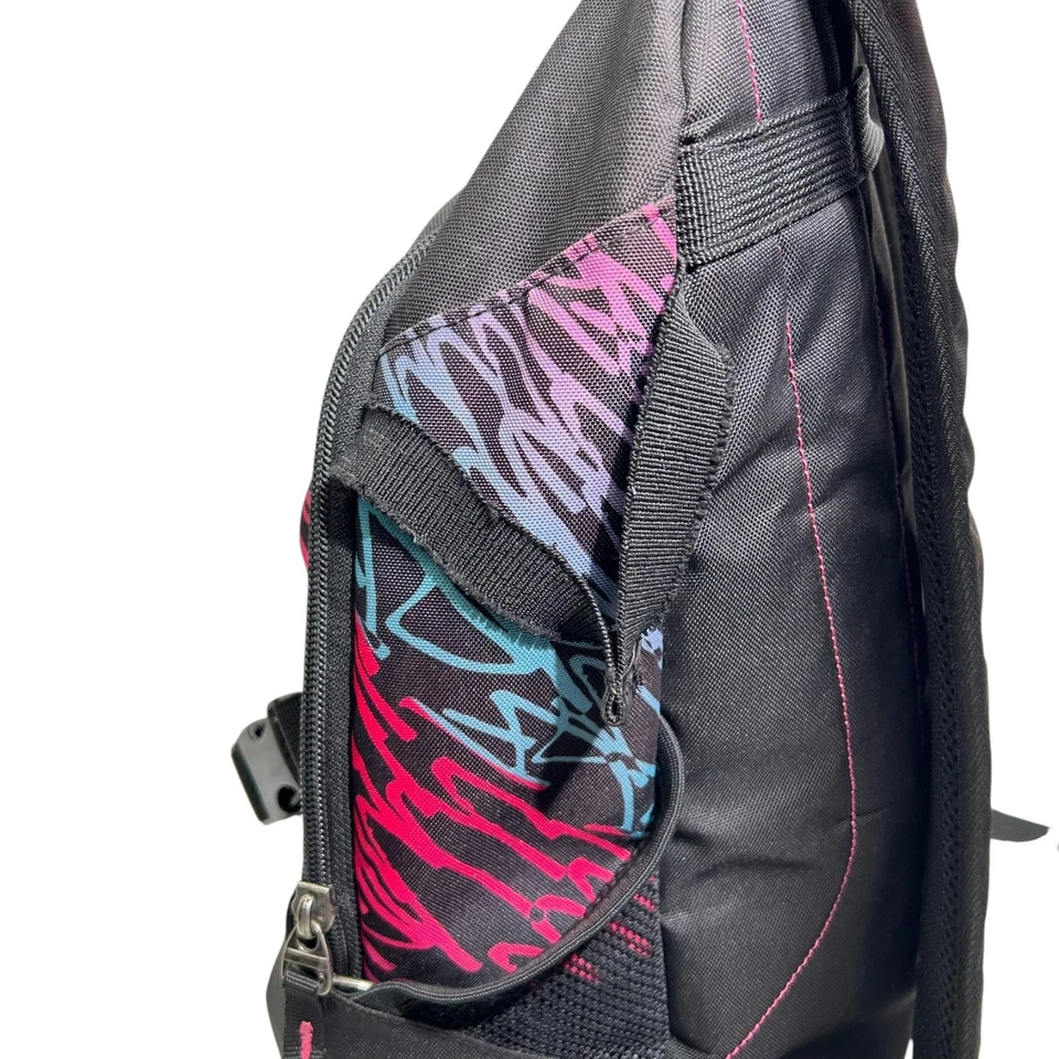 Mochila de béisbol Adidas Softbol negra rosa 3 rayas logotipo lona valla gancho Foto 3 de 4