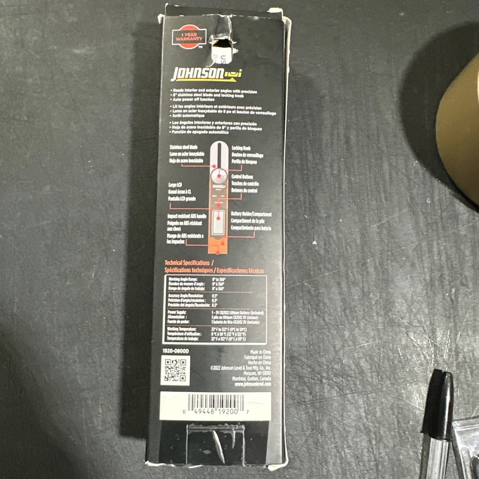 Johnson 8 英寸数字滑动 T 斜角全新 1920 - 0800D — 第 3/4 张图片