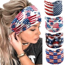 4th of July Headbands Patriotic American Flag Hairband USA Red White USA A