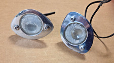 1955 1956 1957 Chevy Nomad Wagon Rear Bumper License Plate Lights Pair Used