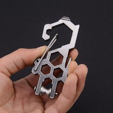 Stainless Steel Multifunctional Carabiner with Pulley System and Tools, 70g