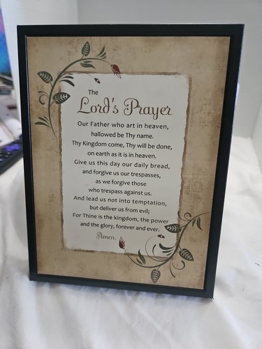 DEXSA Lord's Prayer Wood Framed Plaque Inspiring Quote -6.5"x8.5" Frame Wall ...