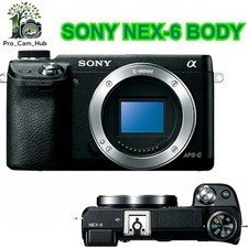 Sony Alpha NEX-6 BLACK 16.1MP APS-C CMOS Camera Body Only Tiltable Screen Wi-Fi
