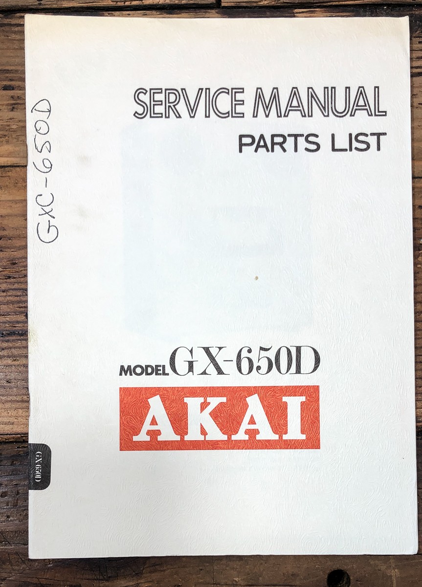 Akai GX-650D Reel to Reel Service Manual *Original*