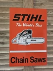 LARGE VINTAGE  1960'S STIHL DEALERSHIP PORCELAIN  CHAINSAW SIGN 30 X 20