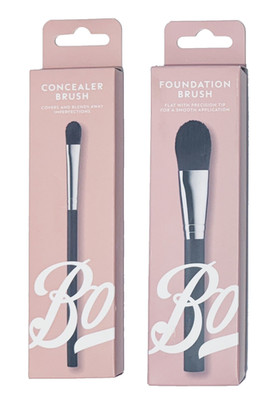  Original Boots Brush Set: 1x Foundation Pinsel (flache Spitze) + 1x Concealer Pinsel 
