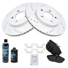 Rear Semi Metallic Brake Pad & Rotor Kit w/Chemicals for Mustang