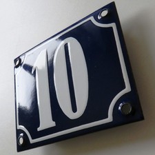 HAUSNUMMER 10 = Antikes Emailschild um 1955 Haus Tor Fassade = FETT und MAKELLOS