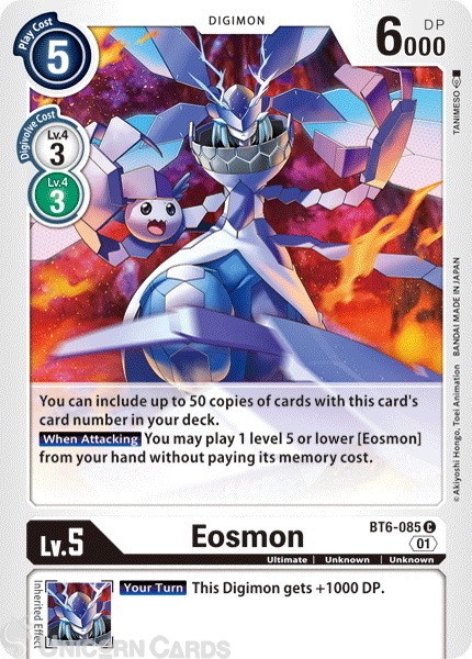 BT6-085 Eosmon Common Mint Digimon Card
