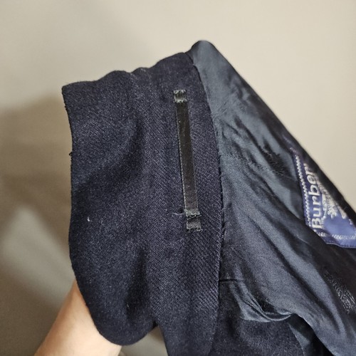 Vintage Burberrys 100% Cashmere Coat Navy Blue Mens size 46 Exlong (S) - Picture 8 of 16