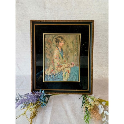 Antique 1920's Alice Blue Gown Framed Art