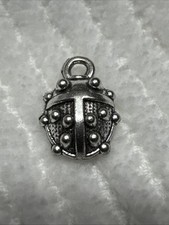 Silver Metal Alloy Lady Bug Charm 14 Pieces