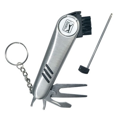 PGA TOUR Pro Golf Multitool Divot Tool Pen Brush Spike Tool Keyring Ball Marker