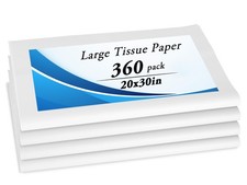 360 Sheets White Tissue Paper Bulk for Gift Wrapping, 20''x30'' White Wrappin...