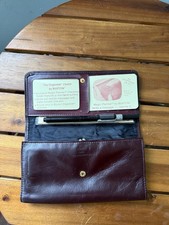 Buxton Organizer Clutch Wallet Checkbook Holder Burgundy Solid Folding Women NEW