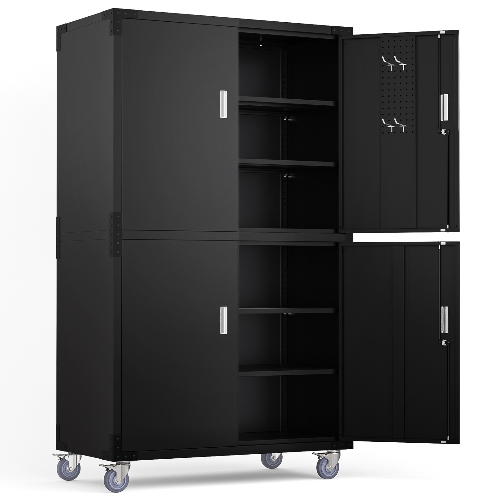 Extra Large 4-Door Metal Storage Cabinet with Adjustable She