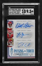 2019 Passing the Torch Platinum 1/1 Christian Okoye Larry Johnson Auto 1fl4