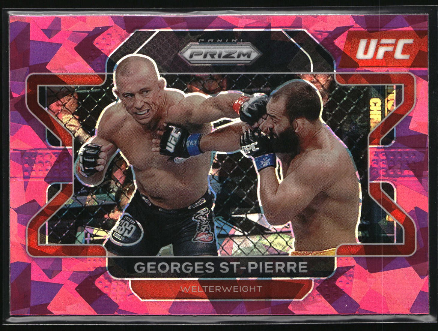 2022 Panini Prizm UFC #61 Georges St-Pierre Pink Ice