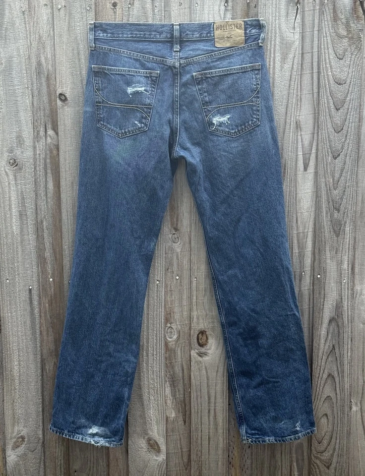 Pantalones de mezclilla Hollister para hombre 34x34 desgastados 100 % algodón Foto 2 de 4