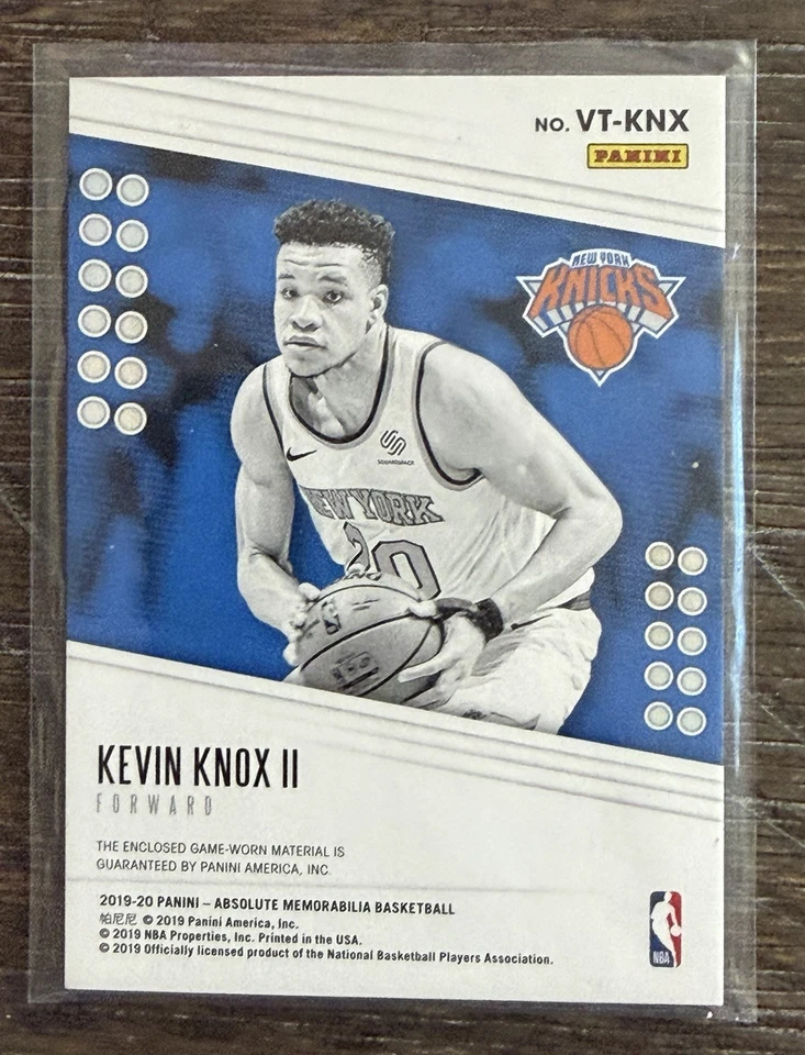 2019-20 Absolute Memorabilia Veteran Tools of the Trade Kevin Knox II NY Knicks - Image 2 of 2